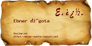 Ebner Ágota névjegykártya